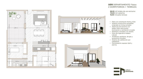Venta 2 Dormitorios - Terraza - Pichincha Rosario