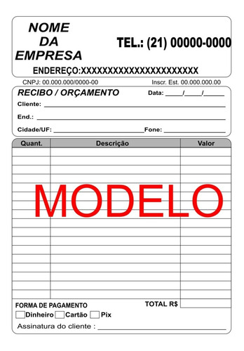 20 Talões - 10x15 1 Via 50 Folhas Cada