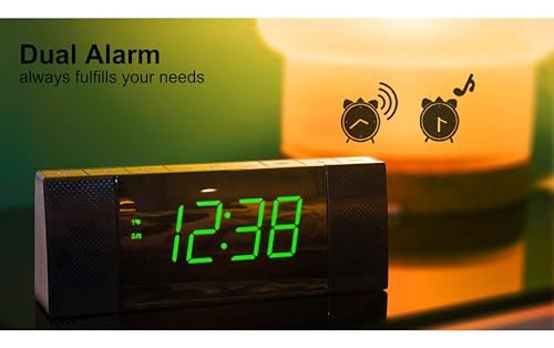 Reloj Despertador Bluetooth Con Fm Y Display Led Verde