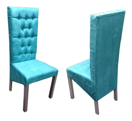 Set 4 Sillas Capitonadas De Madera Para Comedor