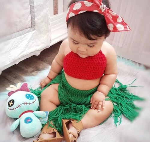 Disfraz Lilo Y Sticht Tutu Y Top Tejido Crochet Bebes Props 