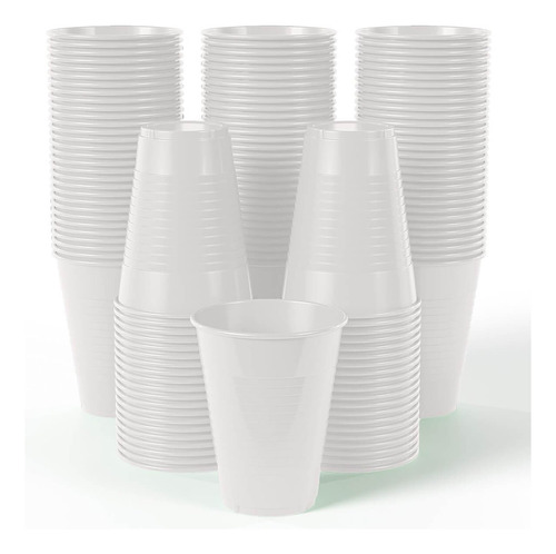 50 Vasos Desechable Plástico Prémium Blanco Eventos Fiestas