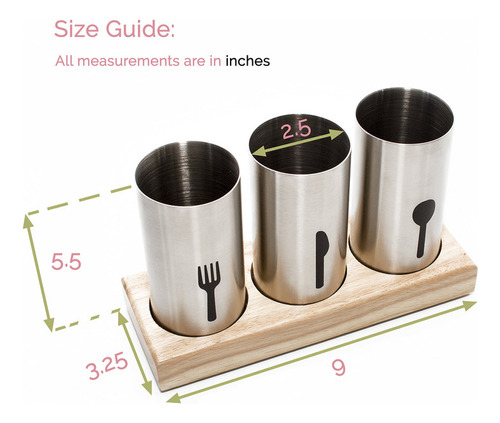 Soporte De Cuchara Caddy Para Cubiertos Y Cubiertos De Acero