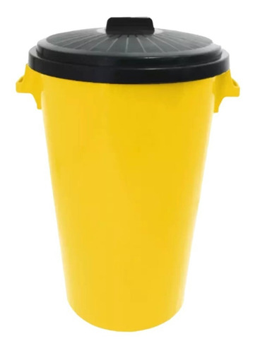 Contenedor Cesto Bote Basura 100 Litros Tapa Amarillo