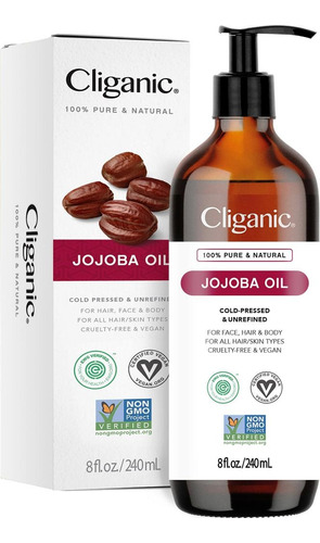 Cliganic  Aceite De Jojoba Orgánico, 100% Puro, 16 Onzas