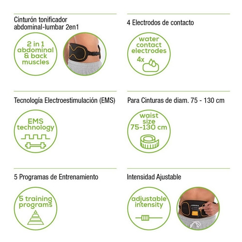 Imagen 3 de 10 de Cinturon Masajeador Shape Reductor Alta Gama Electrodos New