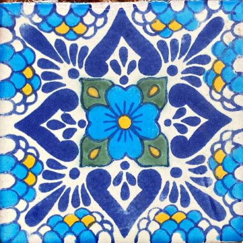 Azulejo Mosaico Decorado Talavera Caja 90 Pzs 10x10cm 1m2