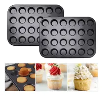 Comprar 2 Charolas Molde Para Hornear 24 Cupcakes Muffin Reposteria