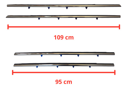4 Cañuelas Externas Cromadas Honda Accord 1994 Moldura Oem