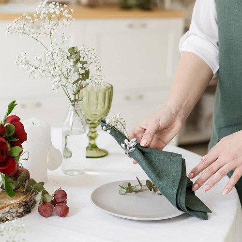 20 Servilletas De Hojas De Metal Para Decoración De Mesa