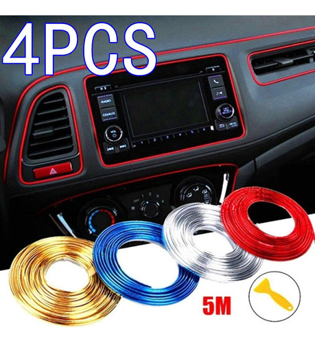 4pcs Universal Car Molding Decoration Flexible Strips 5m