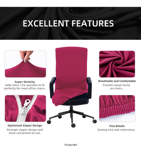 Funda Elástica Impermeable Para Silla De Oficina Negra