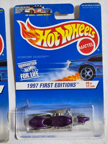 2 Hot Wheels Moto Scorchin Scooter 1997 Original Y Con Error