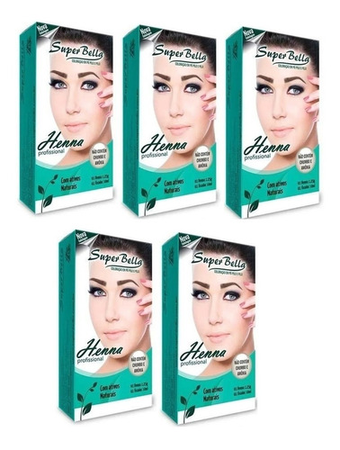 5 Kit Henna Para Sobrancelhas Super Bella Promoção+brinde