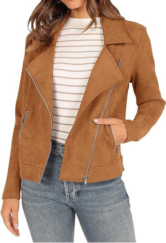 Chaqueta Para Mujer De Cuero Sintético Para Moto Externo