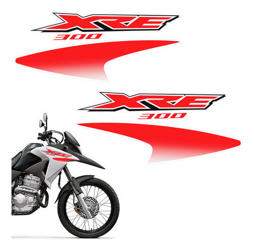 Kit Faixas Moto Xre 300 2016 Adesivo Vermelho Tanque
