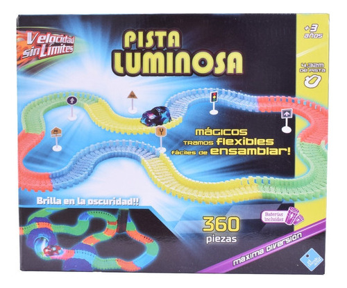 Pista Luminosa Flexible Velocidad Sin Límites 360 Piezas  