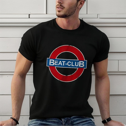 Beat Club Playera Vintage Archivo Azul Playera Gráfica De