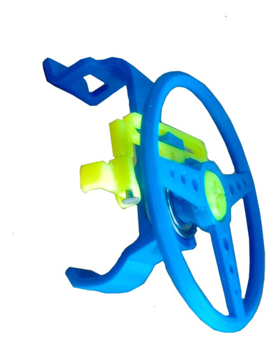 Mini Volante Con Ruleman Joystick Play Ps5 Volante Joystick Color Azul Y Fluo