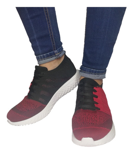 Tenis Sneka Rojo Alto Confort En Tejido Modelo Eclypse