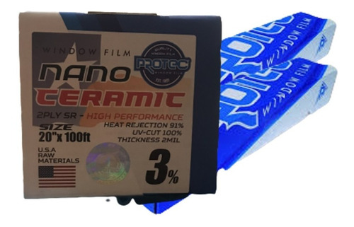 Papel Ahumado 3% Nano Ceramica Protec Instalado Carro Pequeñ