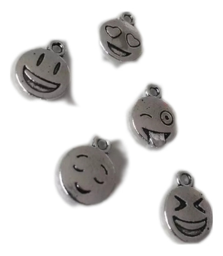 10 Caritas De Metal Dijes Emojis Emoticon Para Pulseras