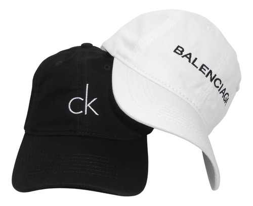 Combo Gorra Balenciaga Blanca Y Ck Negra