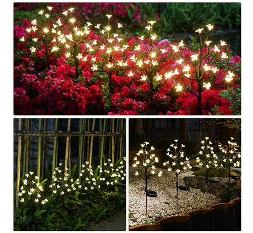 Luces Solares De Jardín 4 Unidades, 20 Led Impermeables