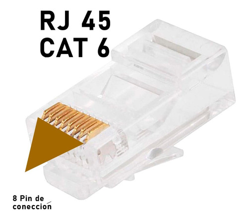 Conector Rj45 Cat6 (100 Unidades) Red Redes Camaras