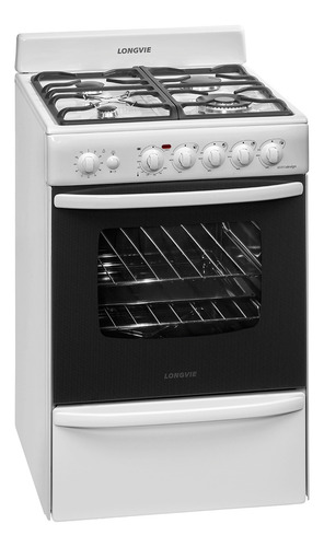 Imagen 2 de 3 de Cocina Longvie Eurodesign 19501B multigas 4 hornallas blanca 220V puerta con visor 66.5L