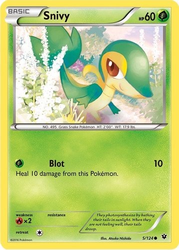 Cartas Pokemon Snivy 5/124 Reverse Xy Fates Collide Fco