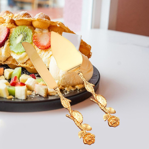 Juego De Cuchillos Para Tartas De Boda, De Tartas, Mango Oro