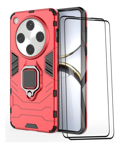 Funda Uso Rudo Carcasa Para Oppo Find X8 Pro 5g +mica Rojo Oppo Find X8 Pro 5g