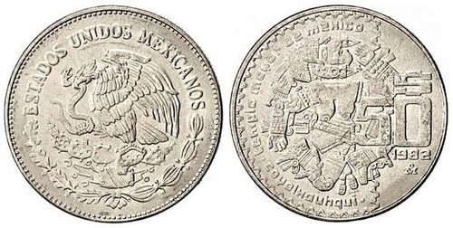 Moneda De 50 Pesos Año 1982 Exelente Estado Brillosa 