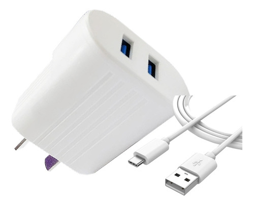 Cargador + Cable Usb C Para Motorola G13 G14 G23 Color Blanco