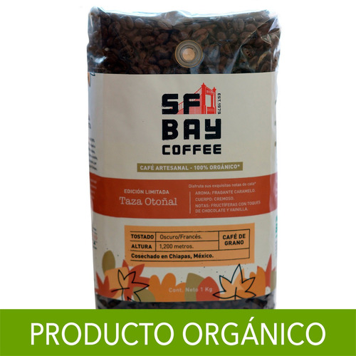 Cafe Organico En Grano Taza Otoñal Chiapas 1 Kg 100% Arabica