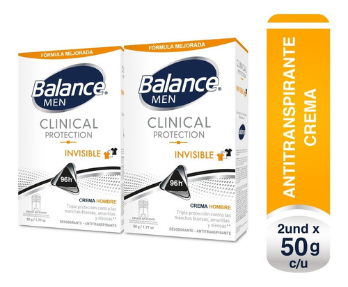 Desodorante Balance Crema Clinical Invisible Hombre