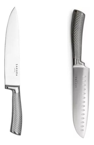 Set X 2 Cuchillo Acero Inoxidable Cocina Chef Sakura Diseño