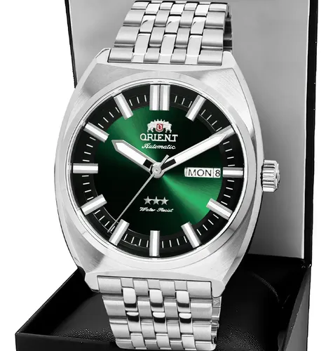 Relógio Orient Masculino Automático Aço Inoxidável 3 Estrelas Prateado