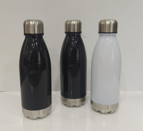 Cooler / Termo Plástico Blancos Y Negros De 500 Ml, Nuevos