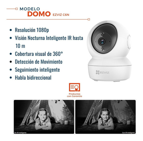 Imagen 2 de 10 de Camara Ip Wifi Ezviz Motorizada 2mpx Fhd Qr P2p Celular Nube