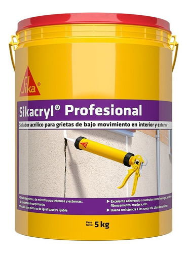 Sellador Sikacryl Profesional Acrílico 5 K Juntas Grietas Mm