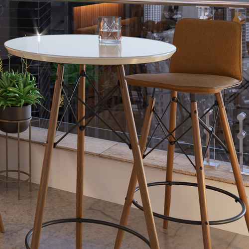 Conjunto Mesa Bistrô Área Gourmet Com Banquetas - Offwhite