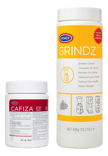 Combo Grindz Cafiza Limpieza Maquina Molinillo Cafe Urnex