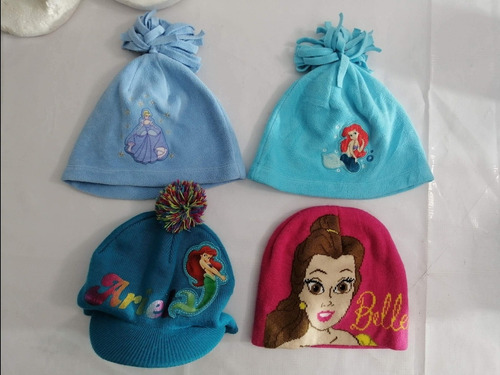 Gorro Princesas Para Niñ@ Sirenita, Bella, Cenicienta