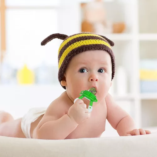 Chupete alimentador de frutas para bebés (paquete de 2), mordedor de  alimentación de alimentos frescos para niños pequeños, sin BPA, alivio  calmante