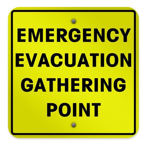 Evacuacion Emergencia Reunion Punto Seguridad Señal Metal
