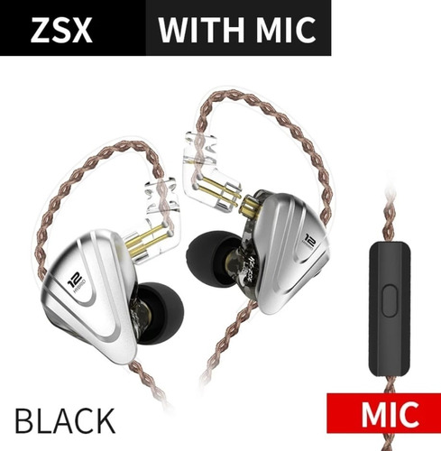 Audífonos Kz Zsx 5ba+1dd 6 Controladores Híbrido In-ear