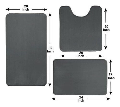 Madeals Memory Foam Bath Mat Juego De 4 Piezas Con Cubierta