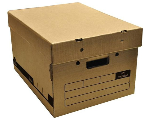 Caja Archivo Cartón Americana Kraft Premium 25 Cm Congreso 